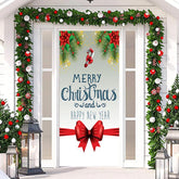 Aperturee - White Red Happy New Year Merry Christmas Door Cover